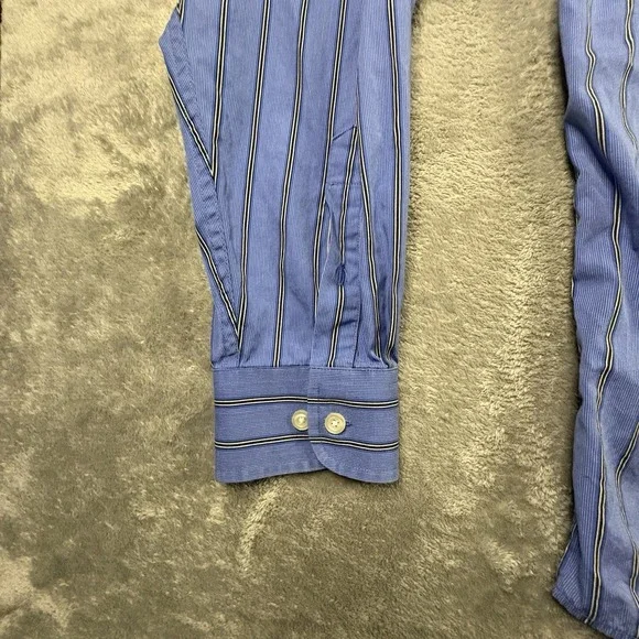 Roundtree & Yorke Men's L Blue LS 80's Two-Ply Cotton Shirt‎ SEE DESCRIPTION - Picture 10 of 15